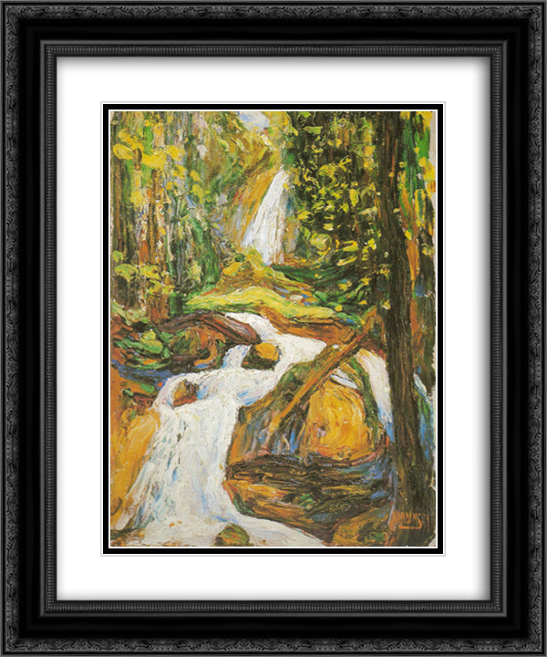 Kochel Waterfall I 20x24 Black Ornate Wood Framed Art Print Poster with Double Matting by Kandinsky, Wassily