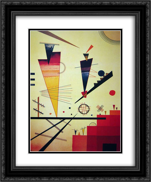 Merry Structure 20x24 Black Ornate Wood Framed Art Print Poster with Double Matting by Kandinsky, Wassily