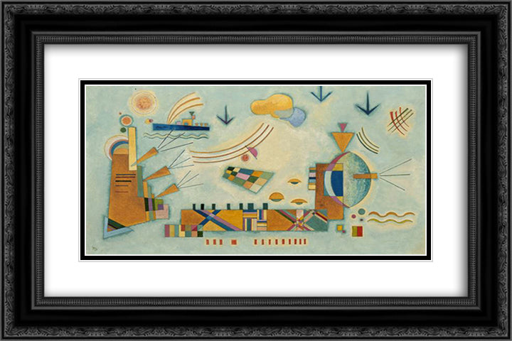 Mild process 24x16 Black Ornate Wood Framed Art Print Poster with Double Matting by Kandinsky, Wassily