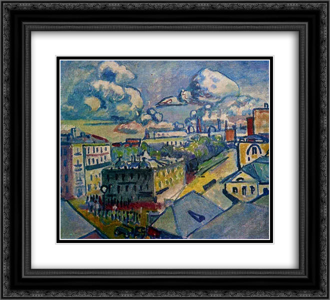 Moscow. Zubovskaya Square. Study. 22x20 Black Ornate Wood Framed Art Print Poster with Double Matting by Kandinsky, Wassily