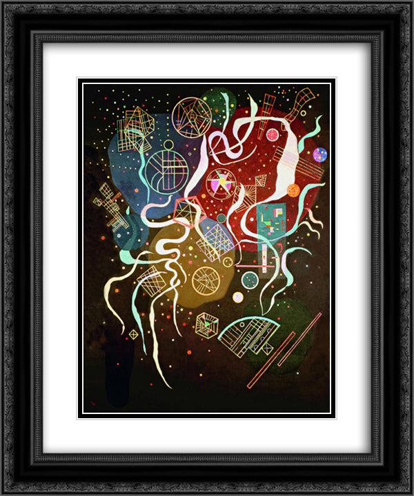 Movement I 20x24 Black Ornate Wood Framed Art Print Poster with Double Matting by Kandinsky, Wassily