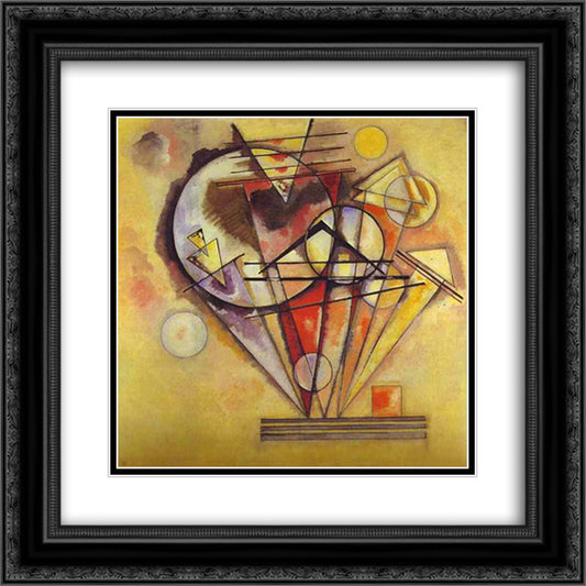 On the points 20x20 Black Ornate Wood Framed Art Print Poster with Double Matting by Kandinsky, Wassily