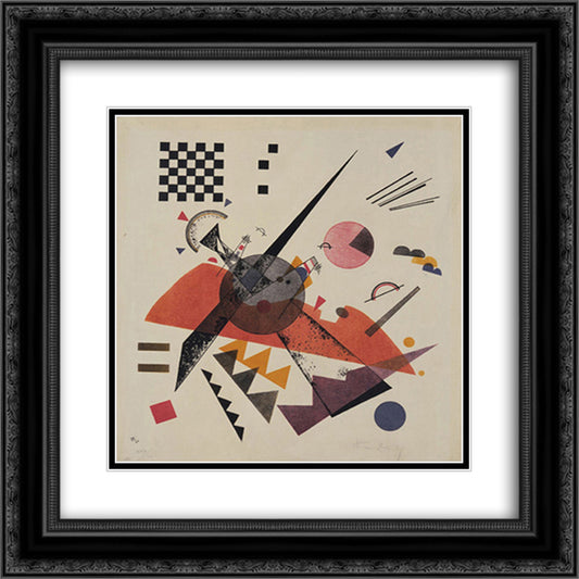 Orange 20x20 Black Ornate Wood Framed Art Print Poster with Double Matting by Kandinsky, Wassily