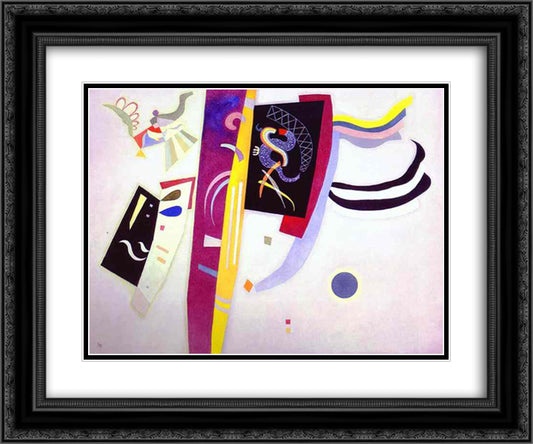 Orange-Violet 24x20 Black Ornate Wood Framed Art Print Poster with Double Matting by Kandinsky, Wassily