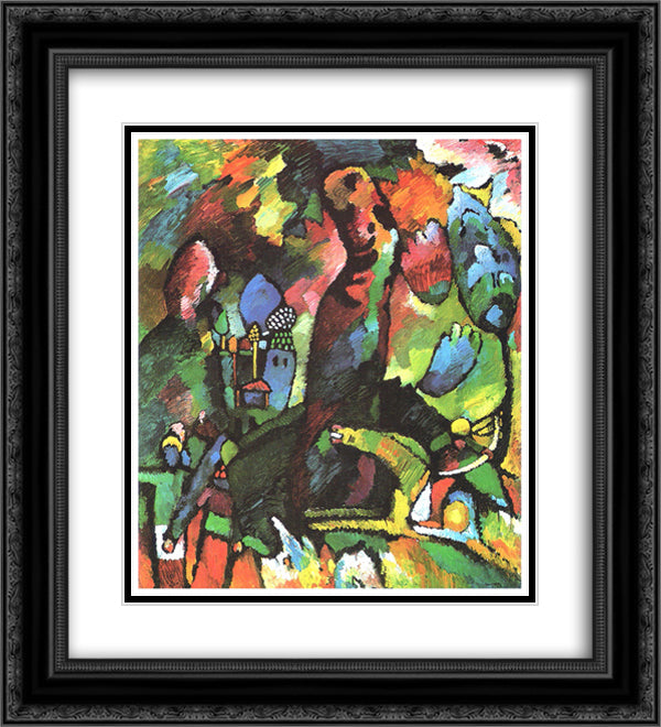 Picture with archer 20x22 Black Ornate Wood Framed Art Print Poster with Double Matting by Kandinsky, Wassily