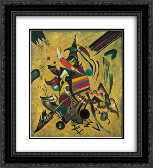 Points 20x22 Black Ornate Wood Framed Art Print Poster with Double Matting by Kandinsky, Wassily