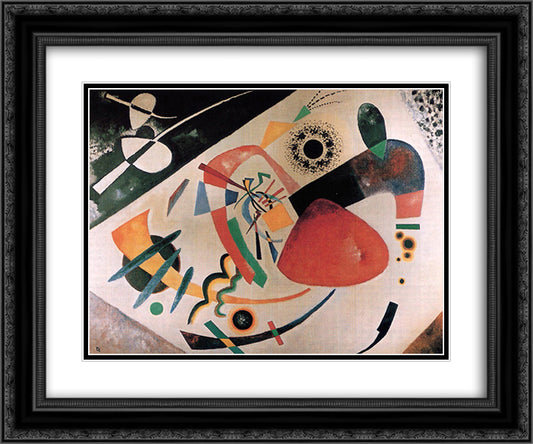 Red spot II 24x20 Black Ornate Wood Framed Art Print Poster with Double Matting by Kandinsky, Wassily