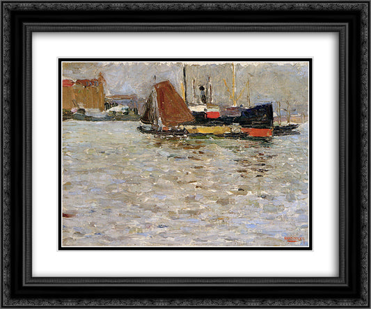 Rotterdam sun 24x20 Black Ornate Wood Framed Art Print Poster with Double Matting by Kandinsky, Wassily