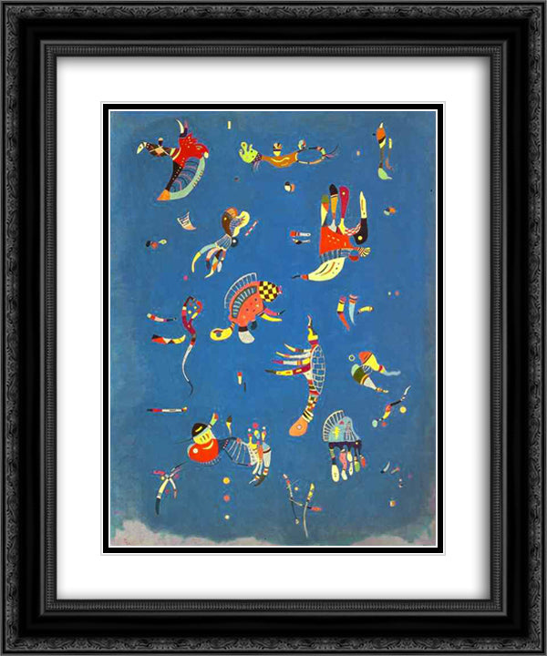 Sky Blue 20x24 Black Ornate Wood Framed Art Print Poster with Double Matting by Kandinsky, Wassily