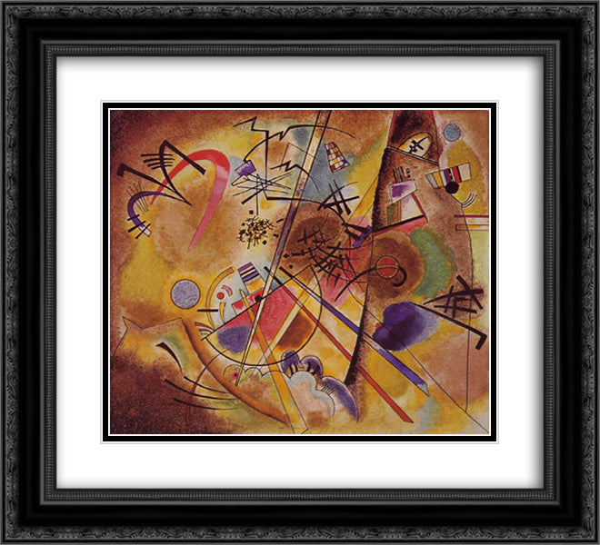 Small dream in red 22x20 Black Ornate Wood Framed Art Print Poster with Double Matting by Kandinsky, Wassily