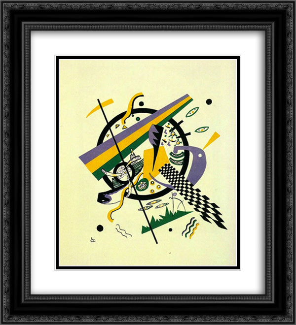 Small worlds IV 20x22 Black Ornate Wood Framed Art Print Poster with Double Matting by Kandinsky, Wassily