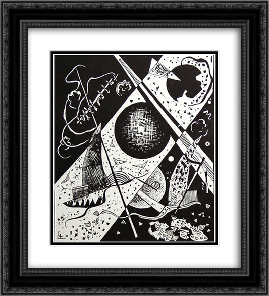 Small Worlds VI 20x22 Black Ornate Wood Framed Art Print Poster with Double Matting by Kandinsky, Wassily