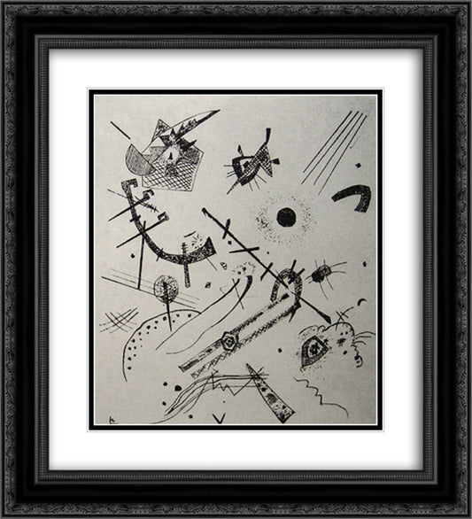 Small Worlds XI 20x22 Black Ornate Wood Framed Art Print Poster with Double Matting by Kandinsky, Wassily