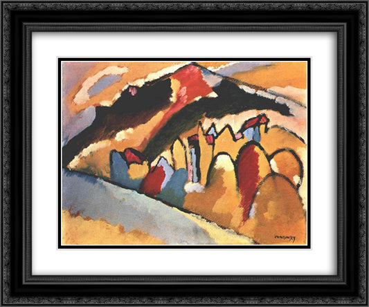 Study for autumn 24x20 Black Ornate Wood Framed Art Print Poster with Double Matting by Kandinsky, Wassily