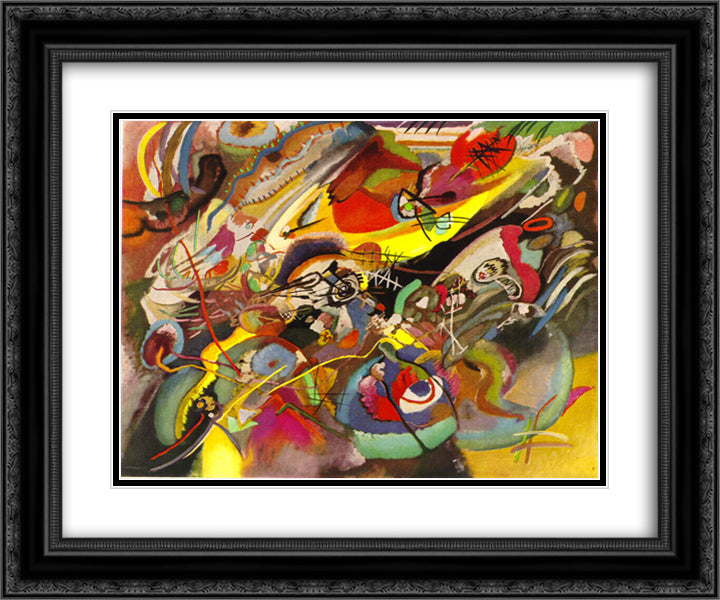 Study for Composition VII 24x20 Black Ornate Wood Framed Art Print Poster with Double Matting by Kandinsky, Wassily