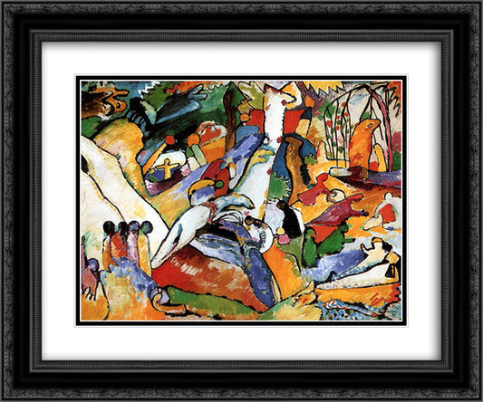 Study to Composition II 24x20 Black Ornate Wood Framed Art Print Poster with Double Matting by Kandinsky, Wassily