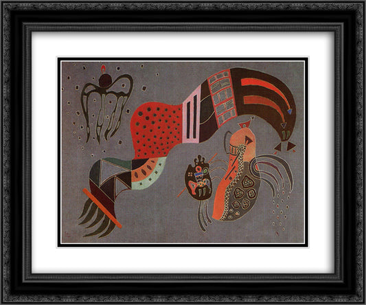 Tempered Elan 24x20 Black Ornate Wood Framed Art Print Poster with Double Matting by Kandinsky, Wassily