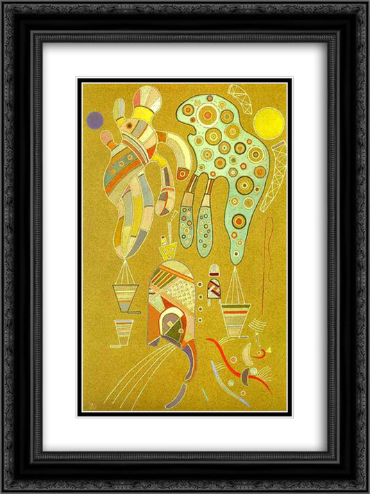 Untitled 18x24 Black Ornate Wood Framed Art Print Poster with Double Matting by Kandinsky, Wassily