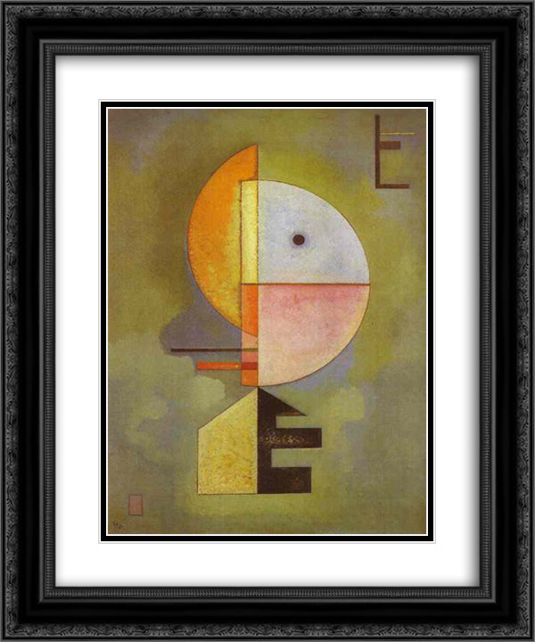 Upward 20x24 Black Ornate Wood Framed Art Print Poster with Double Matting by Kandinsky, Wassily