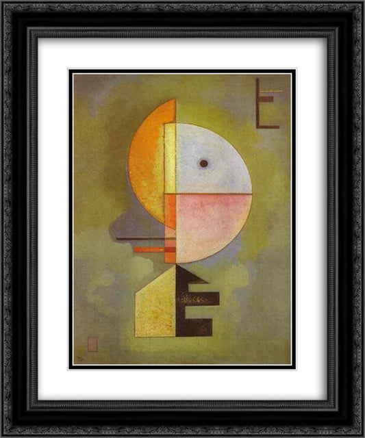 Upward 20x24 Black Ornate Wood Framed Art Print Poster with Double Matting by Kandinsky, Wassily