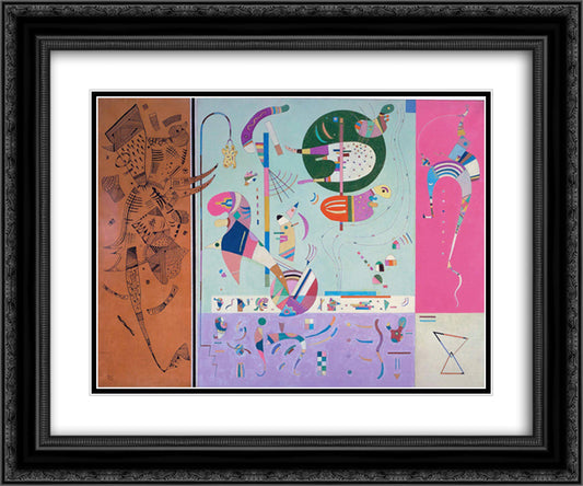 Various Parts 24x20 Black Ornate Wood Framed Art Print Poster with Double Matting by Kandinsky, Wassily