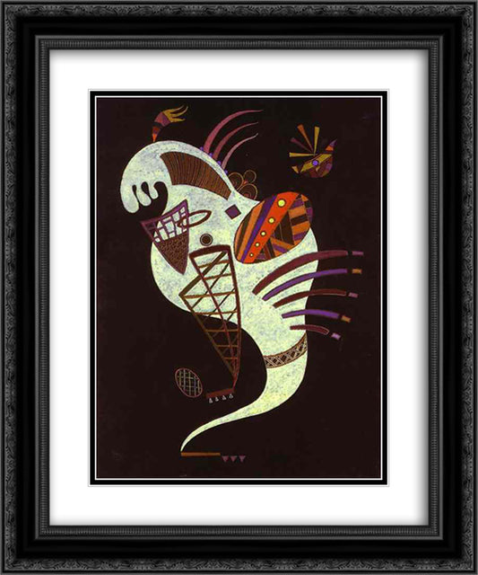 White figure 20x24 Black Ornate Wood Framed Art Print Poster with Double Matting by Kandinsky, Wassily