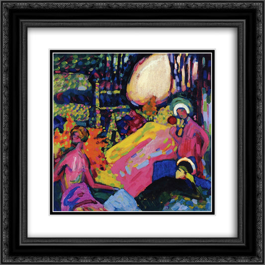 White sound 20x20 Black Ornate Wood Framed Art Print Poster with Double Matting by Kandinsky, Wassily