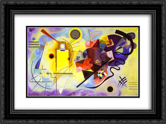 Yellow-Red-Blue 24x18 Black Ornate Wood Framed Art Print Poster with Double Matting by Kandinsky, Wassily