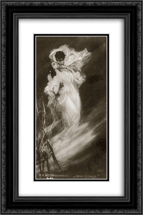 A Ray of Sunlight 16x24 Black Ornate Wood Framed Art Print Poster with Double Matting by Kotarbinski, Wilhelm
