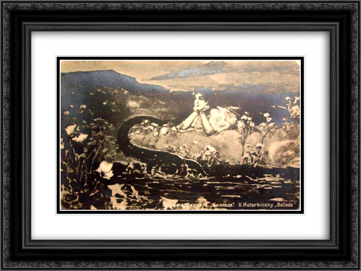 Ballade 24x18 Black Ornate Wood Framed Art Print Poster with Double Matting by Kotarbinski, Wilhelm