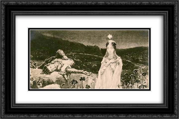 Delirium 24x16 Black Ornate Wood Framed Art Print Poster with Double Matting by Kotarbinski, Wilhelm