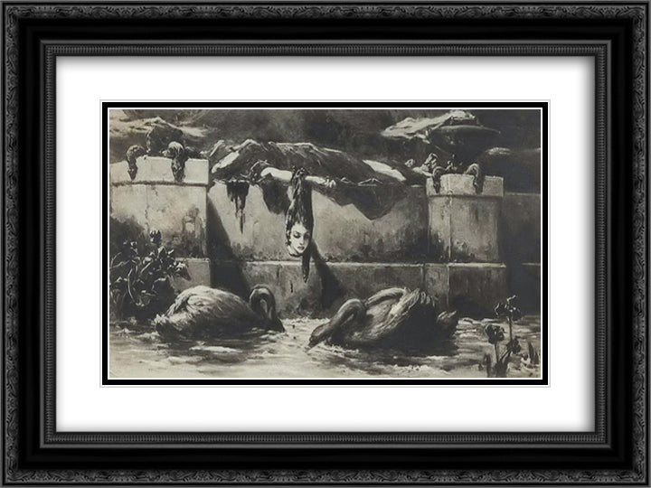 Dream 24x18 Black Ornate Wood Framed Art Print Poster with Double Matting by Kotarbinski, Wilhelm