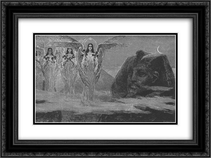 Egypt Receives the Light 24x18 Black Ornate Wood Framed Art Print Poster with Double Matting by Kotarbinski, Wilhelm