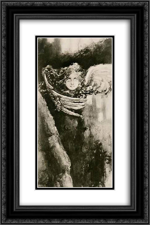 Gorgon 16x24 Black Ornate Wood Framed Art Print Poster with Double Matting by Kotarbinski, Wilhelm