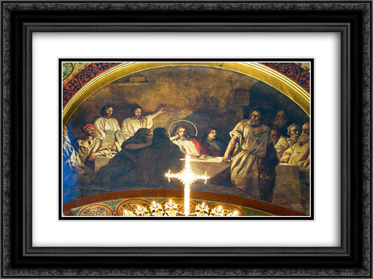 Last Supper 24x18 Black Ornate Wood Framed Art Print Poster with Double Matting by Kotarbinski, Wilhelm