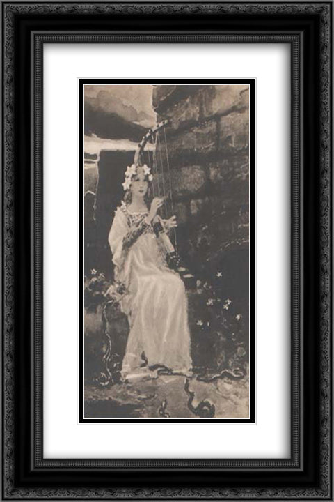 Leela Wend 16x24 Black Ornate Wood Framed Art Print Poster with Double Matting by Kotarbinski, Wilhelm