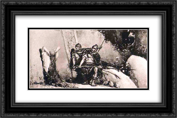 Magdalene 24x16 Black Ornate Wood Framed Art Print Poster with Double Matting by Kotarbinski, Wilhelm