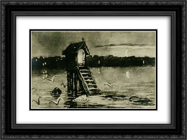 Mystery 24x18 Black Ornate Wood Framed Art Print Poster with Double Matting by Kotarbinski, Wilhelm