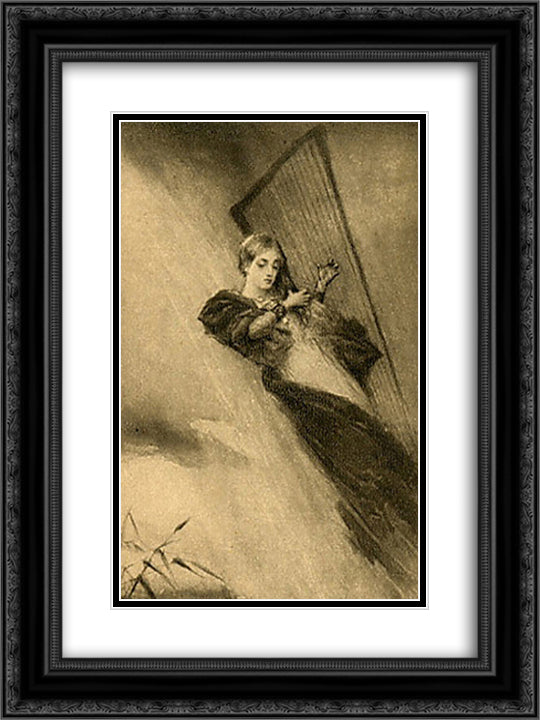 Rain Song 18x24 Black Ornate Wood Framed Art Print Poster with Double Matting by Kotarbinski, Wilhelm
