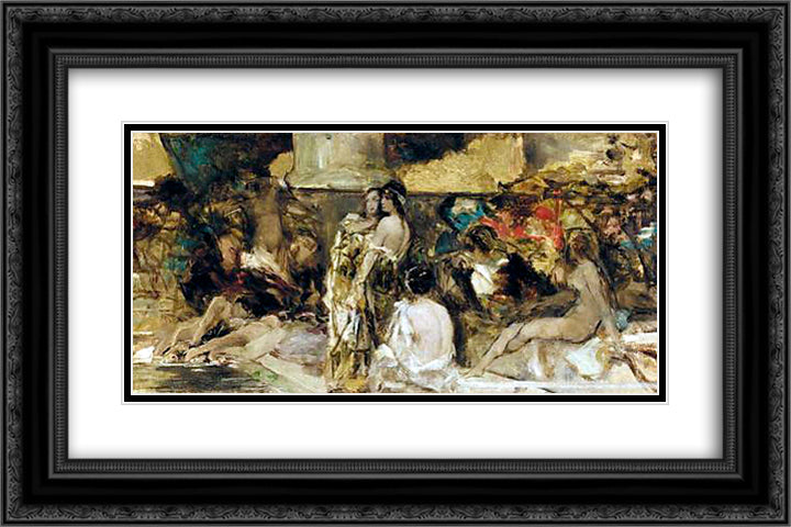 Roman holiday 24x16 Black Ornate Wood Framed Art Print Poster with Double Matting by Kotarbinski, Wilhelm