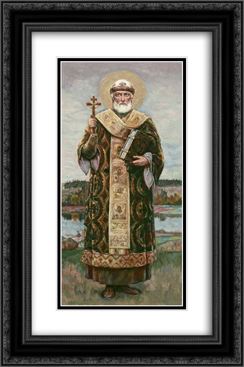 St. Philip Metropolitan of Moscow 16x24 Black Ornate Wood Framed Art Print Poster with Double Matting by Kotarbinski, Wilhelm