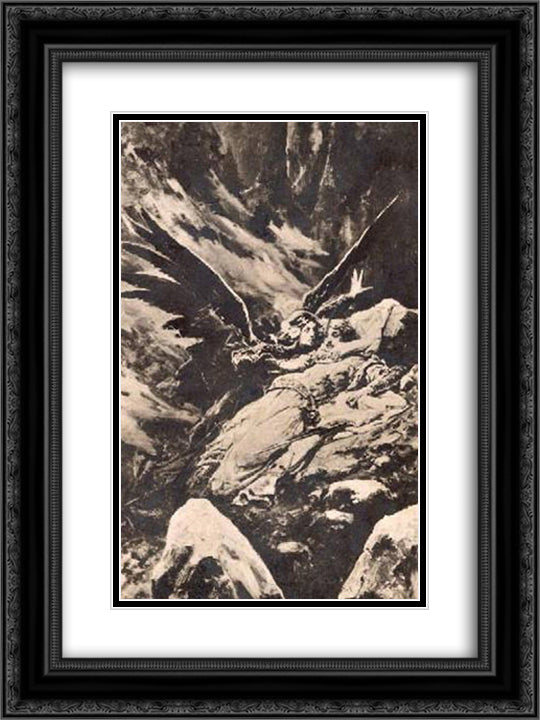 The Spirit of the Abyss 18x24 Black Ornate Wood Framed Art Print Poster with Double Matting by Kotarbinski, Wilhelm