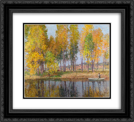 Autumn Festival 22x20 Black Ornate Wood Framed Art Print Poster with Double Matting by Metcalf, Willard