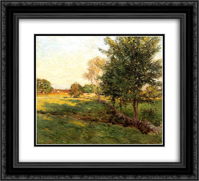 Lenghtening Shadows 22x20 Black Ornate Wood Framed Art Print Poster with Double Matting by Metcalf, Willard