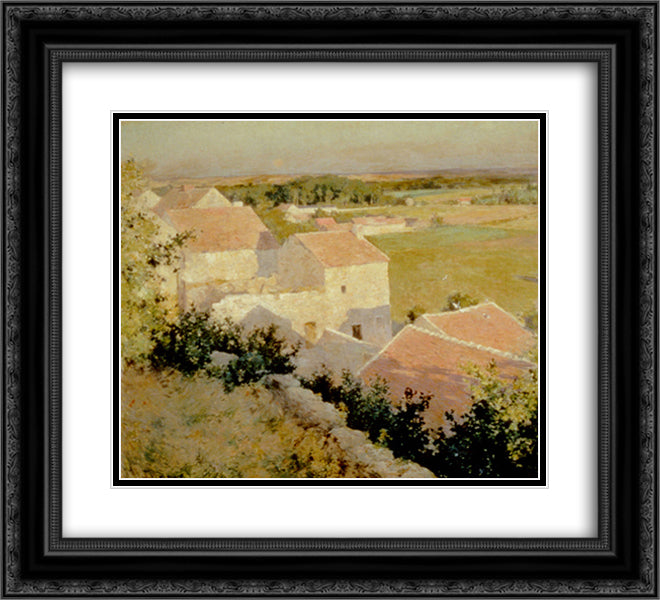 Midsummer Twilight 22x20 Black Ornate Wood Framed Art Print Poster with Double Matting by Metcalf, Willard