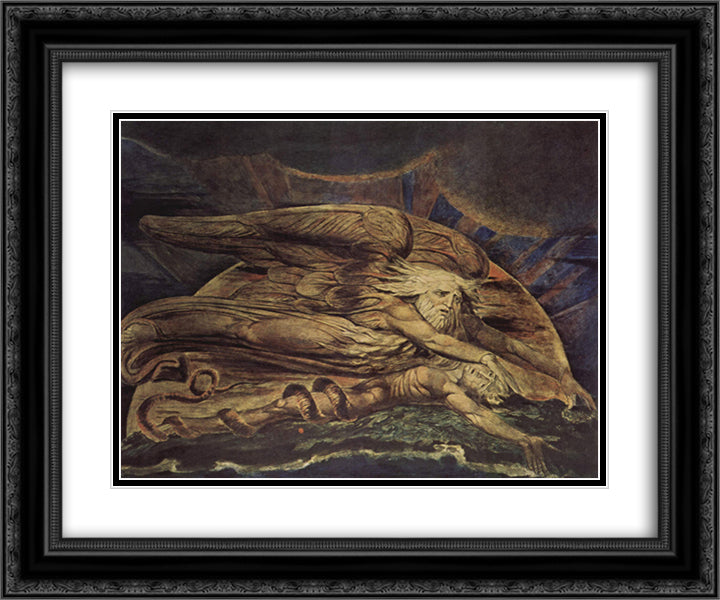 And Elohim created Adam 24x20 Black Ornate Wood Framed Art Print Poster with Double Matting by Blake, William