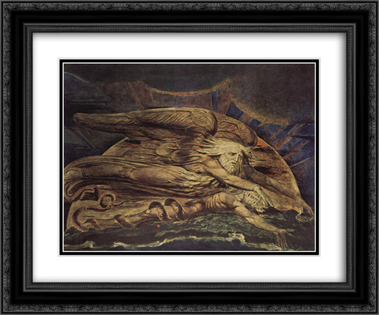 And Elohim created Adam 24x20 Black Ornate Wood Framed Art Print Poster with Double Matting by Blake, William