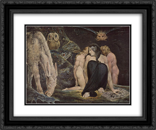 Hecate The Night of Enitharmon`s Joy 24x20 Black Ornate Wood Framed Art Print Poster with Double Matting by Blake, William