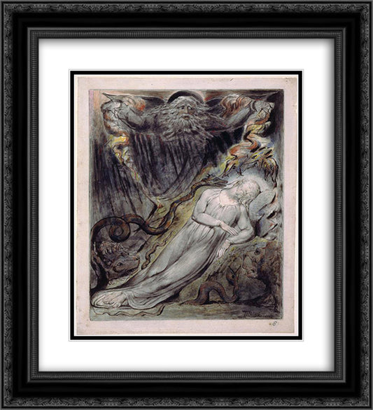 Illustration to Milton`s Comus 20x22 Black Ornate Wood Framed Art Print Poster with Double Matting by Blake, William