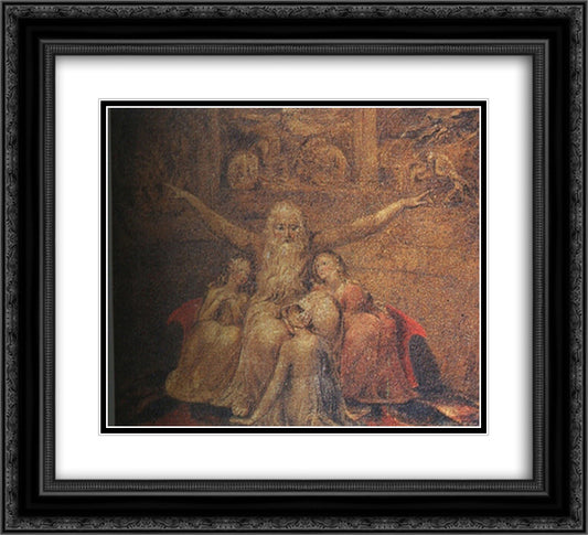 Job and his daughters 22x20 Black Ornate Wood Framed Art Print Poster with Double Matting by Blake, William